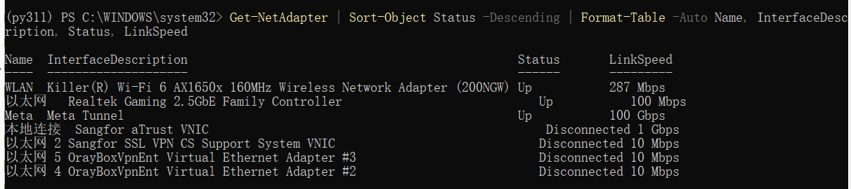 Network Card Status