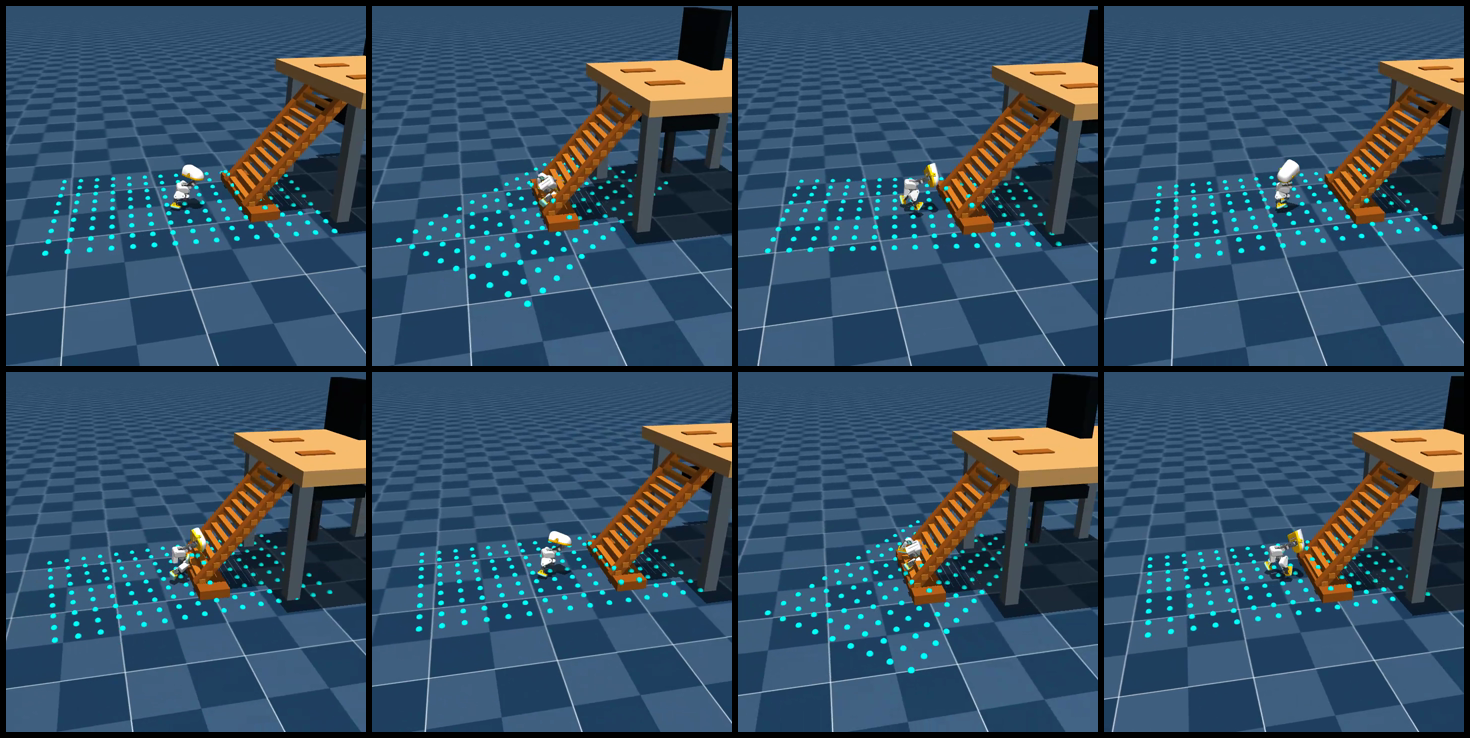 V2 Single-scene Geometry Preview: Double ladder beams, continuous crossbeams, tabletop, and ladder feet